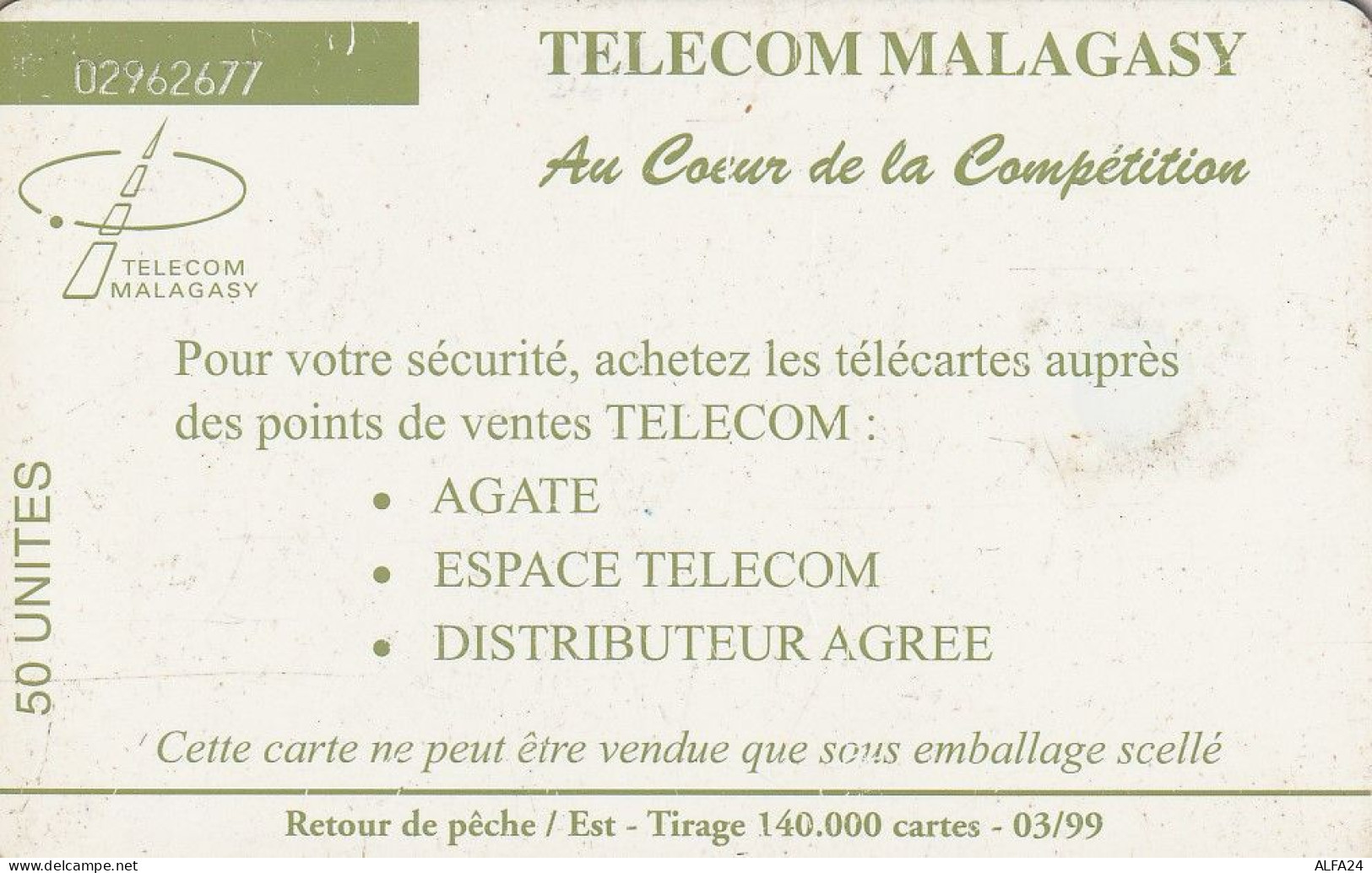 PHONE CARD MADAGASCAR  (E63.64.6 - Madagaskar