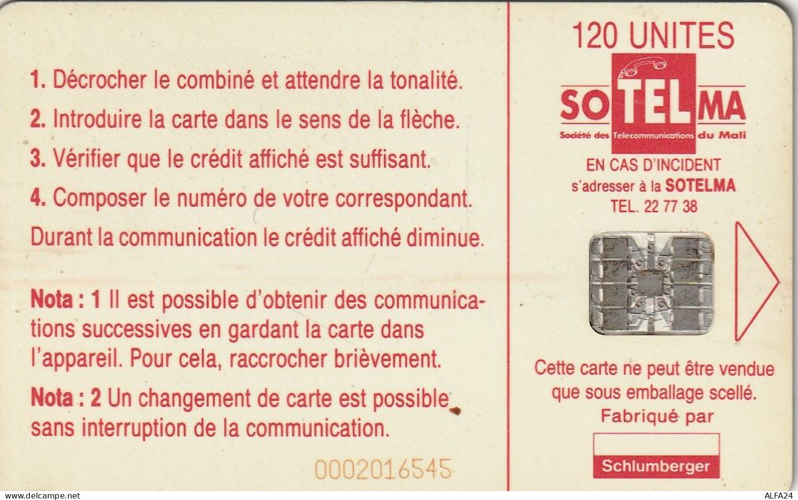 PHONE CARD MALI  (E63.61.2 - Malí