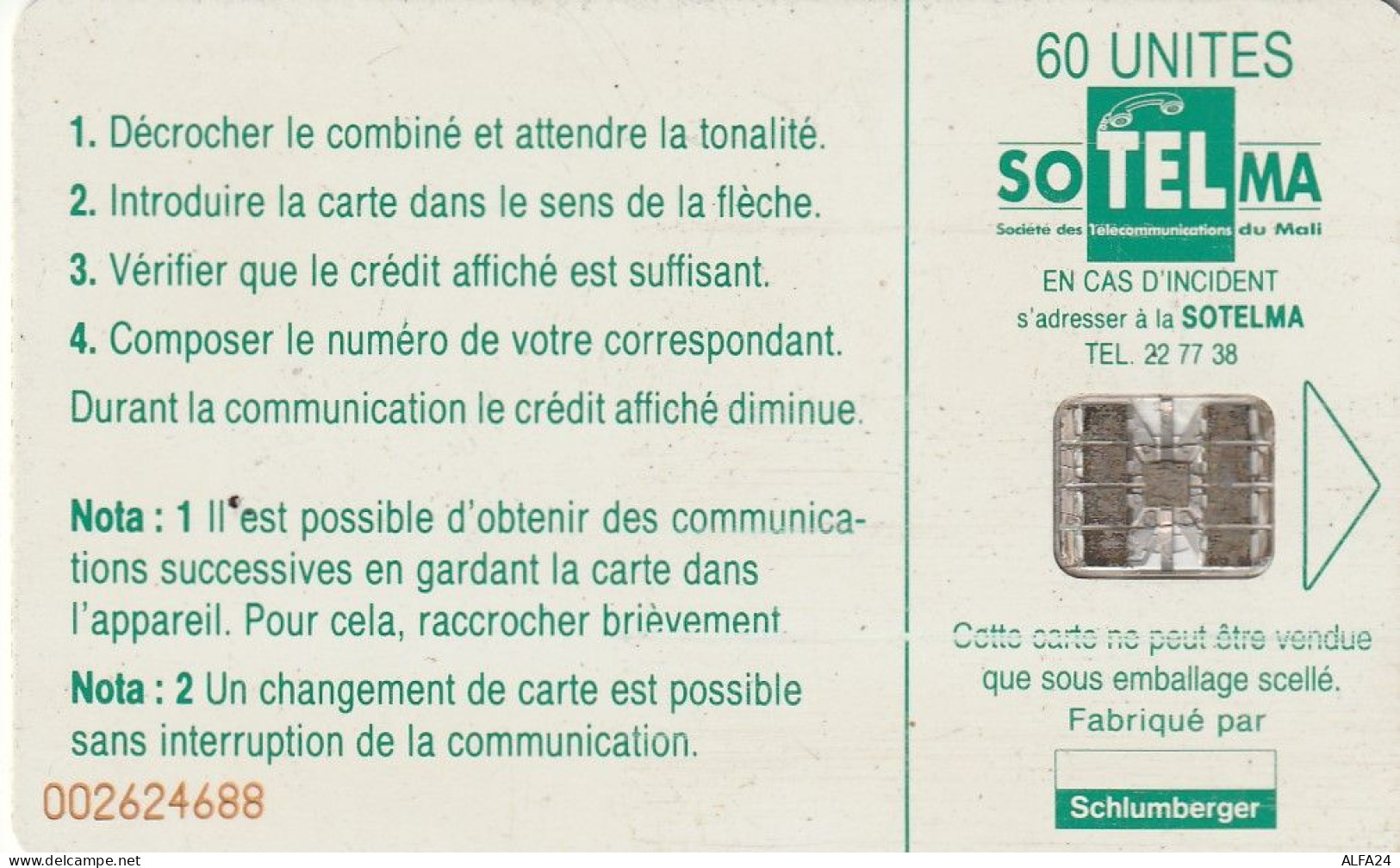 PHONE CARD MALI  (E63.58.2 - Mali