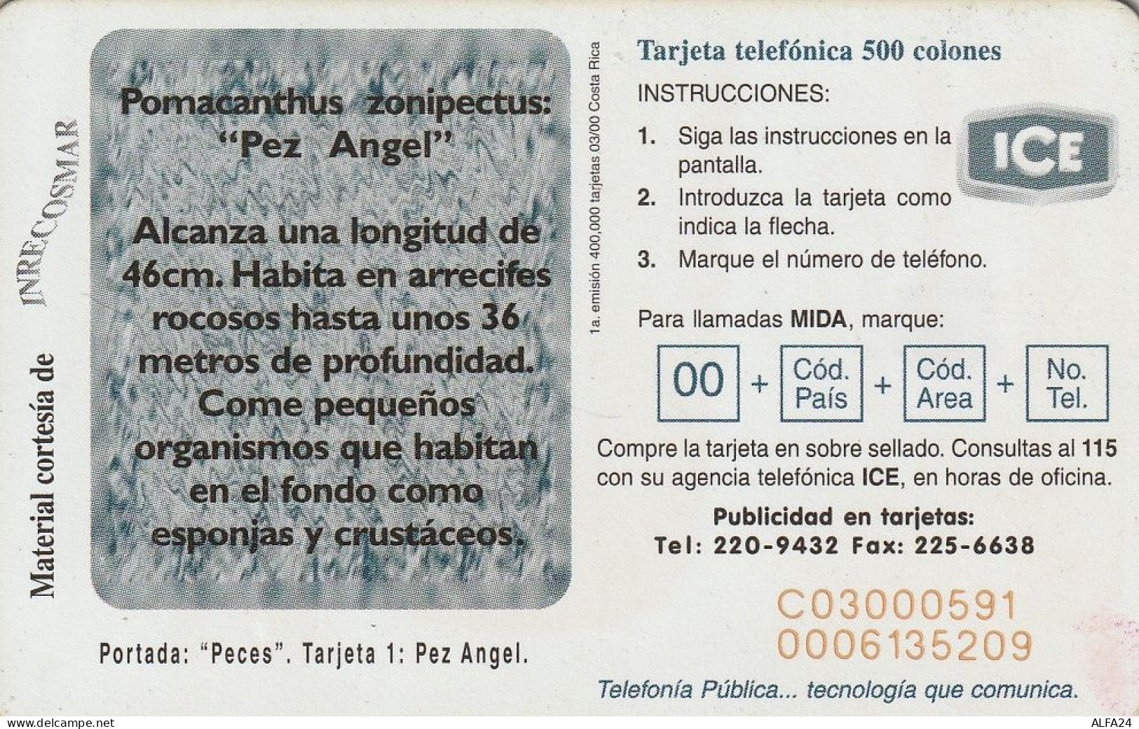 PHONE CARD COSTARICA  (E63.45.6 - Costa Rica