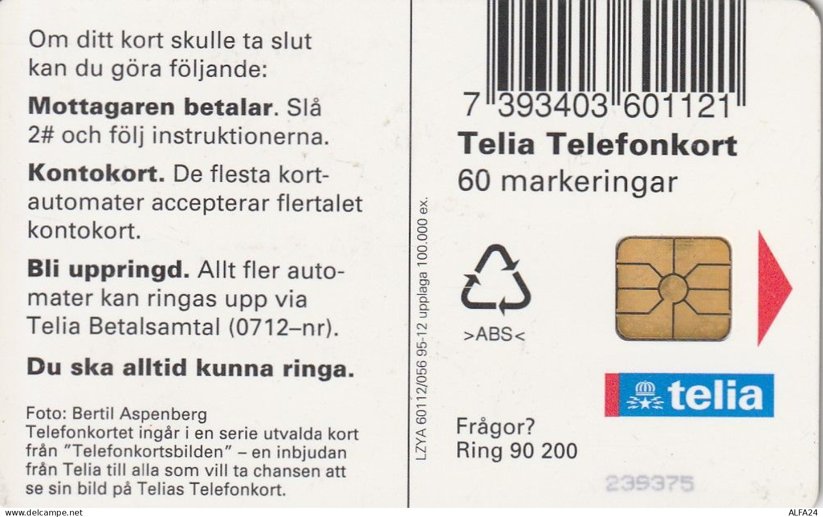 PHONE CARD SVEZIA  (E63.14.4 - Suède