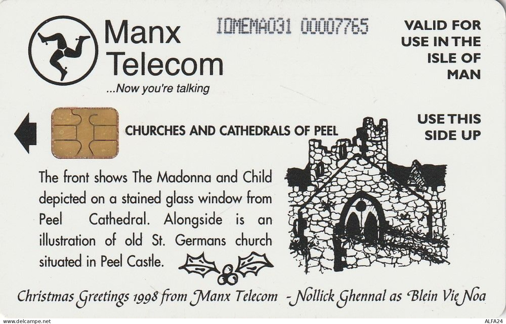 PHONE CARD ISOLA MAN  (E62.6.1 - Man (Ile De)