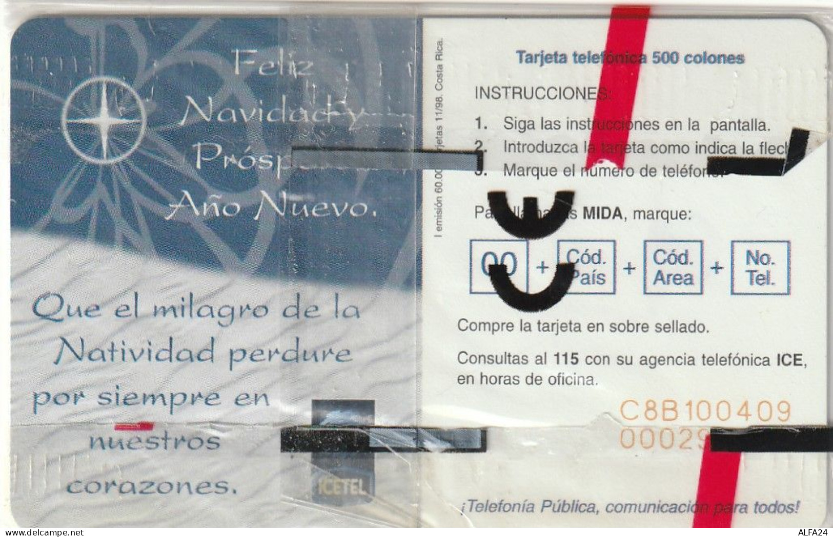 PHONE CARD COSTARICA BLISTER (E60.25.2 - Costa Rica