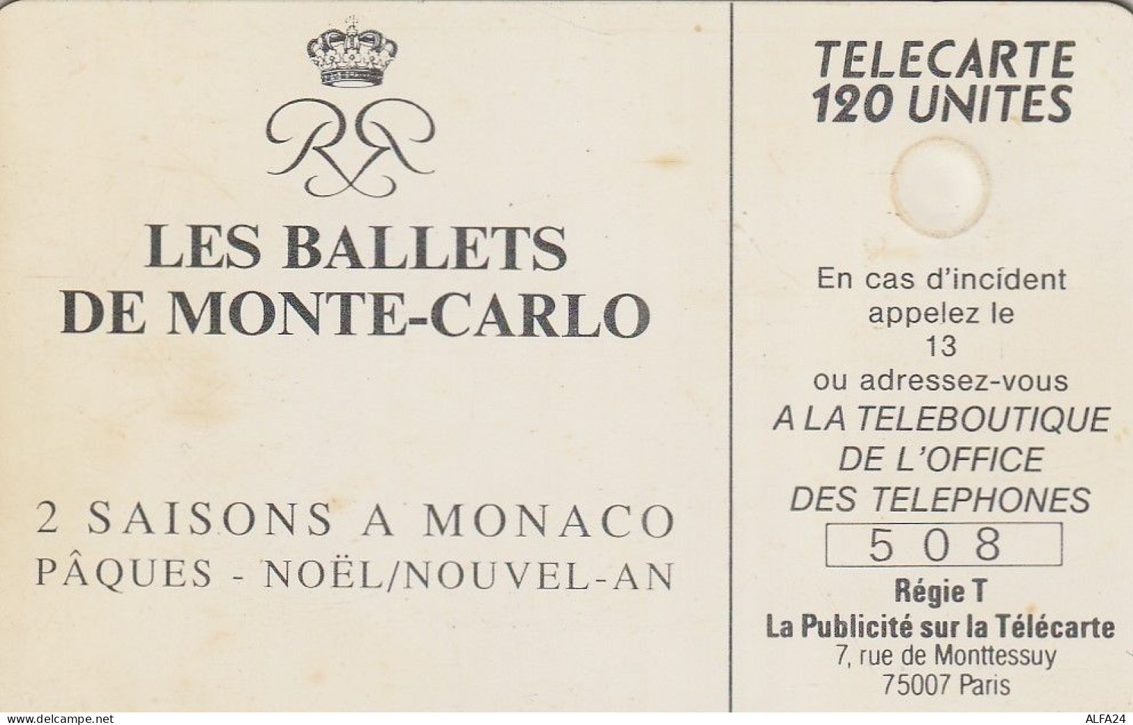 PHONE CARD MONACO  (E58.22.3 - Mónaco