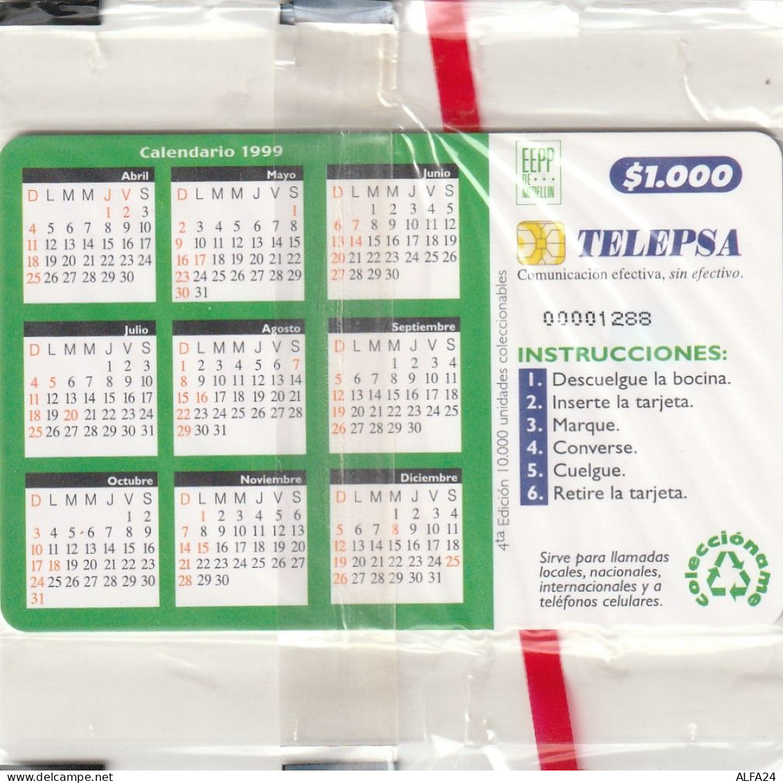 PHONE CARD COLOMBIA BLISTER (E58.17.2 - Colombia