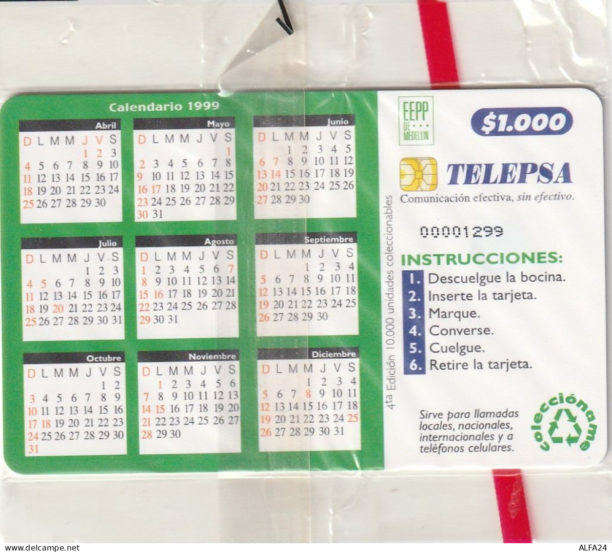 PHONE CARD COLOMBIA BLISTER (E58.10.1 - Colombia