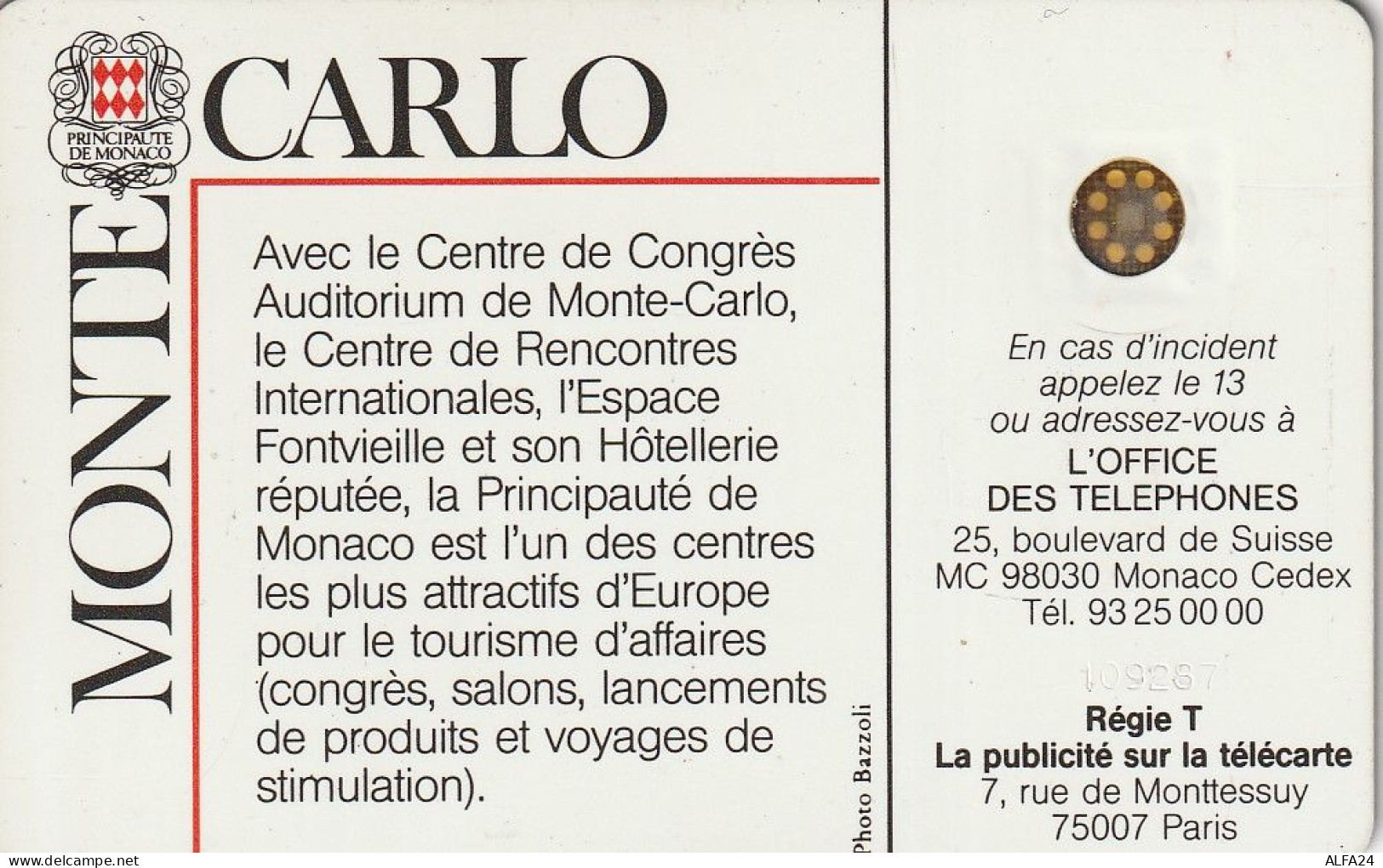 PHONE CARD MONACO  (E58.6.5 - Monace