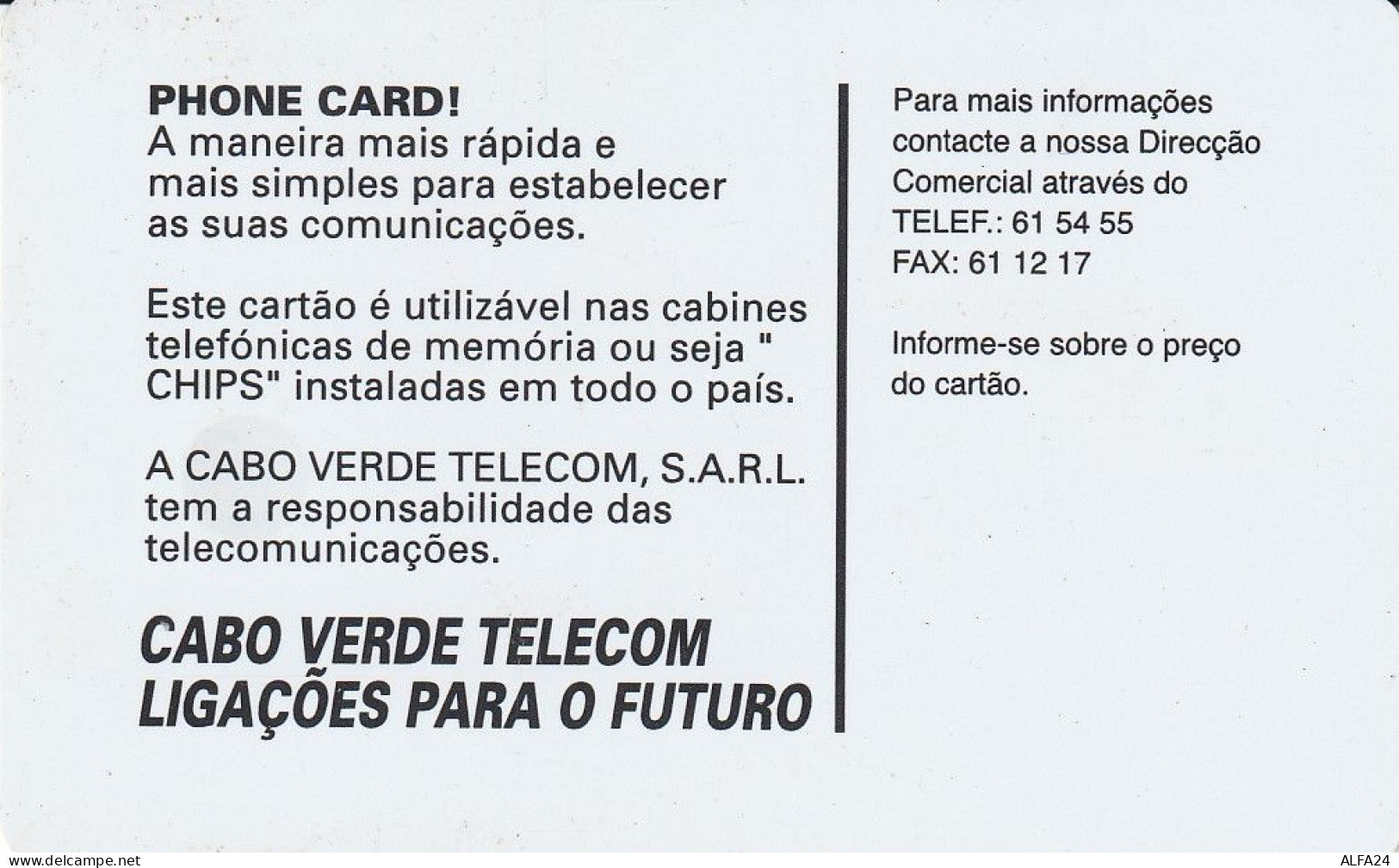 PHONE CARD CABO VERDE  (E56.20.3 - Kaapverdische Eilanden