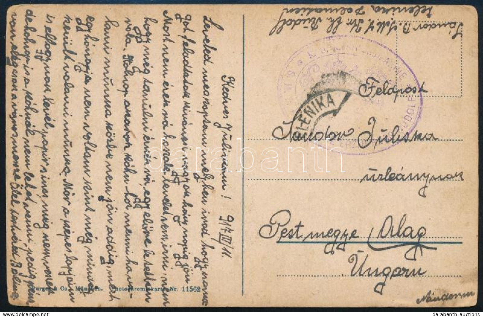1917 Tábori Posta Képeslap "K.u.K. KRIEGSMARINE / S.M.S. KRONPRINZ ERZHERZOG RUDOLF" - Other & Unclassified