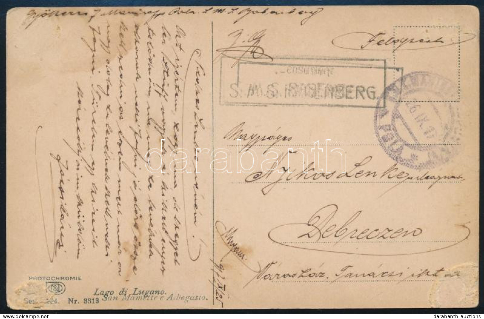 1917 Tábori Posta Képeslap "Zensuriert / S.M.S. BABENBERG" - Other & Unclassified
