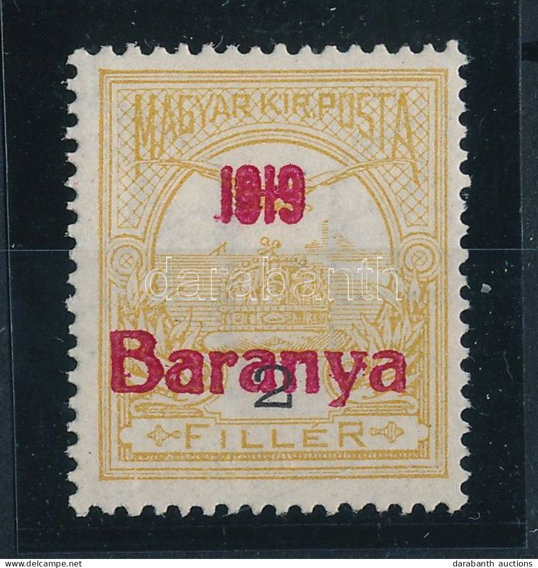 ** Baranya I. 1919 Turul 2f Próbanyomat, Bodor Vizsgálójellel - Autres & Non Classés