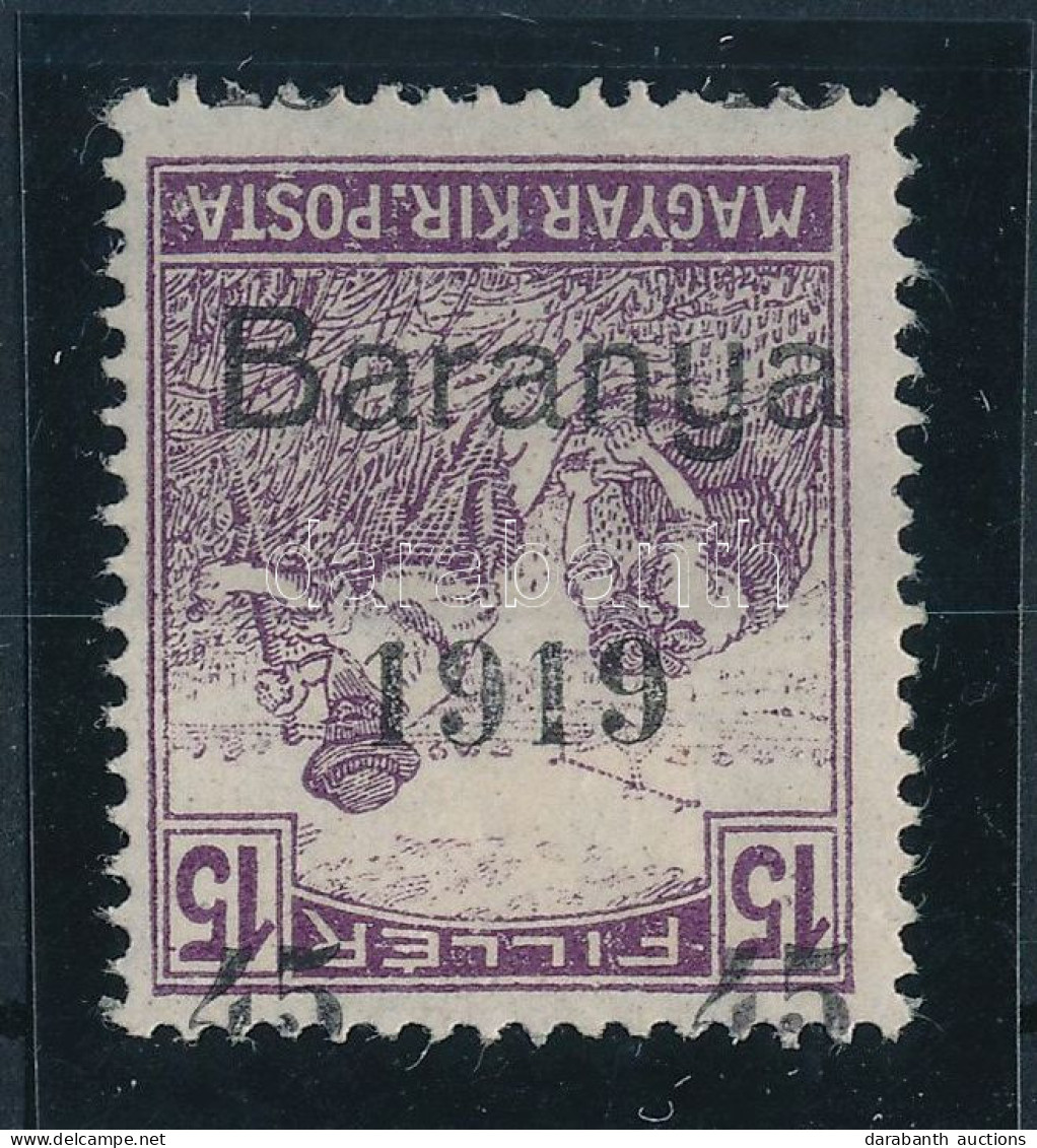 * Baranya I. 1919 Arató 45f/15f Fordított Felülnyomással, Bodor Vizsgálójellel - Autres & Non Classés