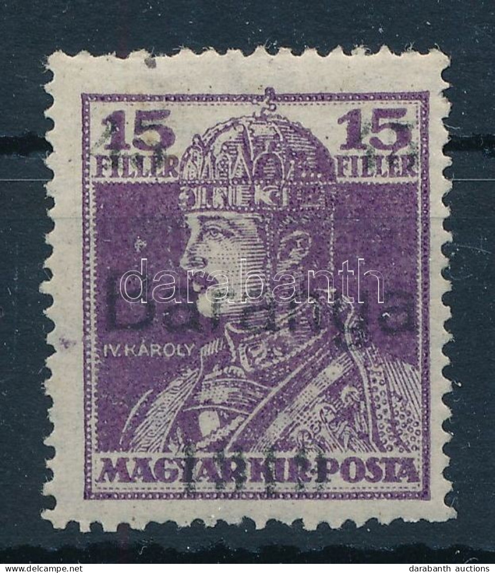* Baranya I. 1919 Károly 45f/15f Próbanyomat / Proof. Signed: Bodor - Other & Unclassified