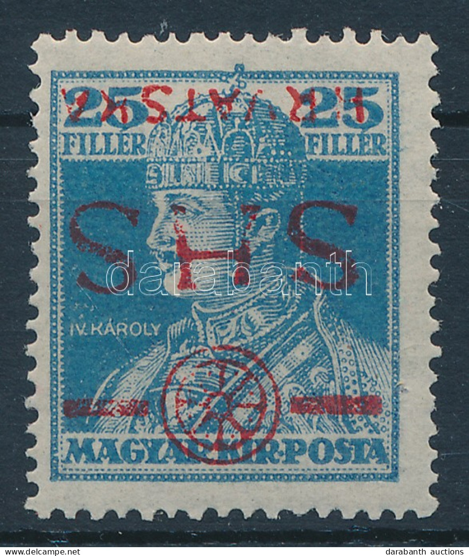 * 1918 Károly 25f Fordított Felülnyomással / Mi 86 With Inverted Overprint. Signed: Bodor - Sonstige & Ohne Zuordnung
