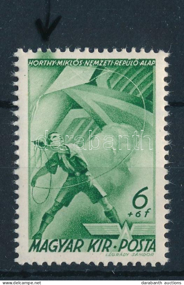 ** 1940 Repülő Alap (I.) 6f Bal Felső Sarokban Zöld Festékfolt - Sonstige & Ohne Zuordnung