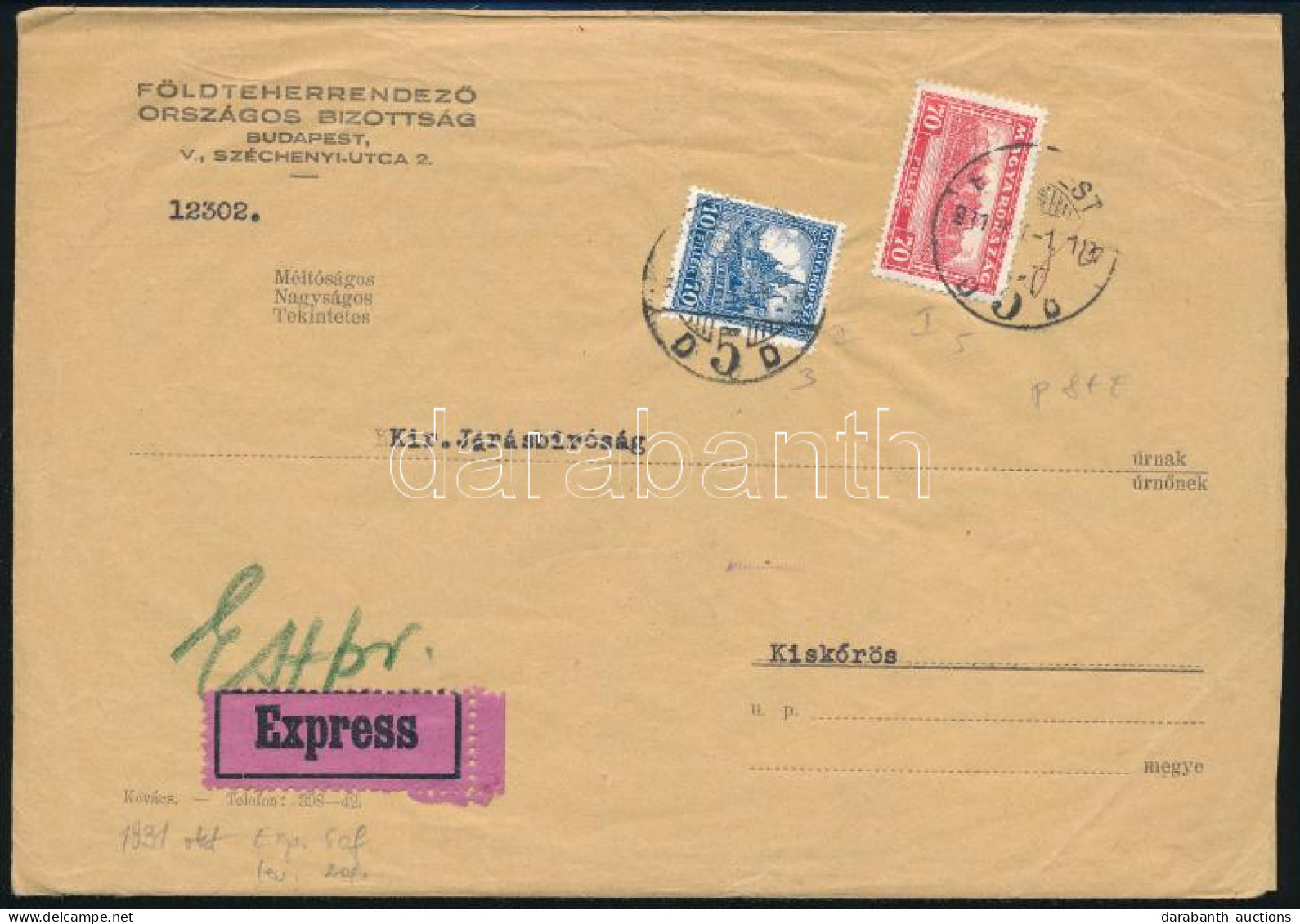 1931 Expressz Levél / Express Cover - Andere & Zonder Classificatie