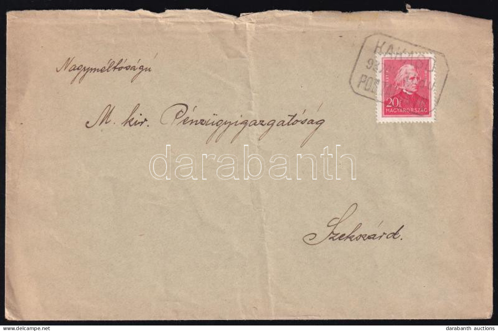 1937 Levél KAKASD Postaügynökségi Bélyegzéssel - Other & Unclassified