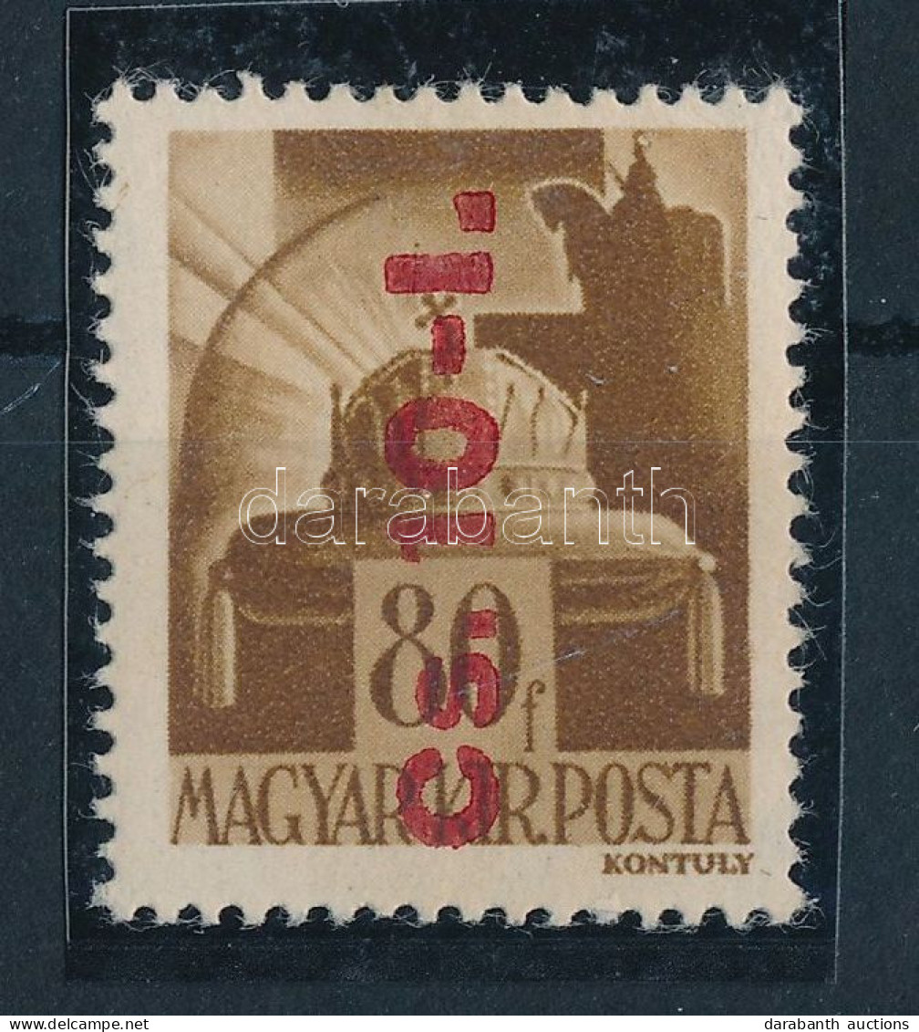 ** 1946 Betűs Cs.10-I./80f Visszavont Csomagbélyeg Fordított Felülnyomással - Other & Unclassified