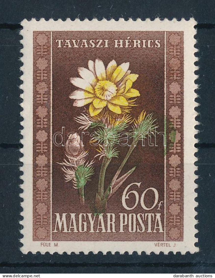 ** 1950 Virág (I.) 60f Eltolódott Sárga és Zöld Színnyomattal - Sonstige & Ohne Zuordnung