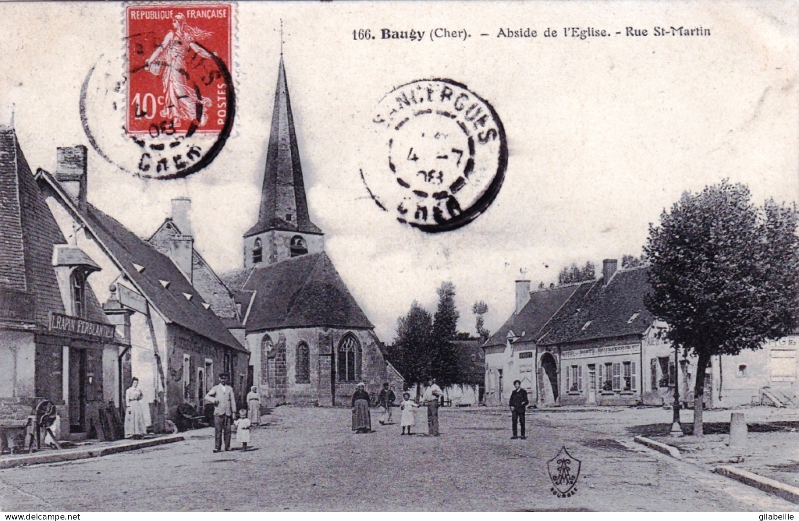 18 - Cher - BAUGY - Abside De L Eglise - Rue Saint Martin - Ferblantier - Baugy