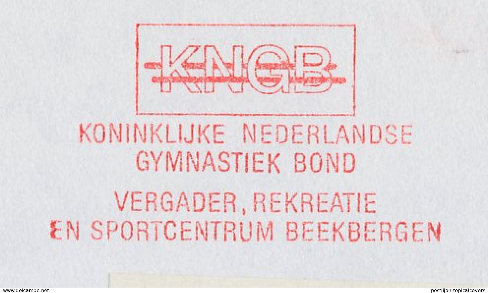 Meter Cover Netherlands 1990 KNGB - Royal Dutch Gymnastics Association - Beekbergen - Andere & Zonder Classificatie