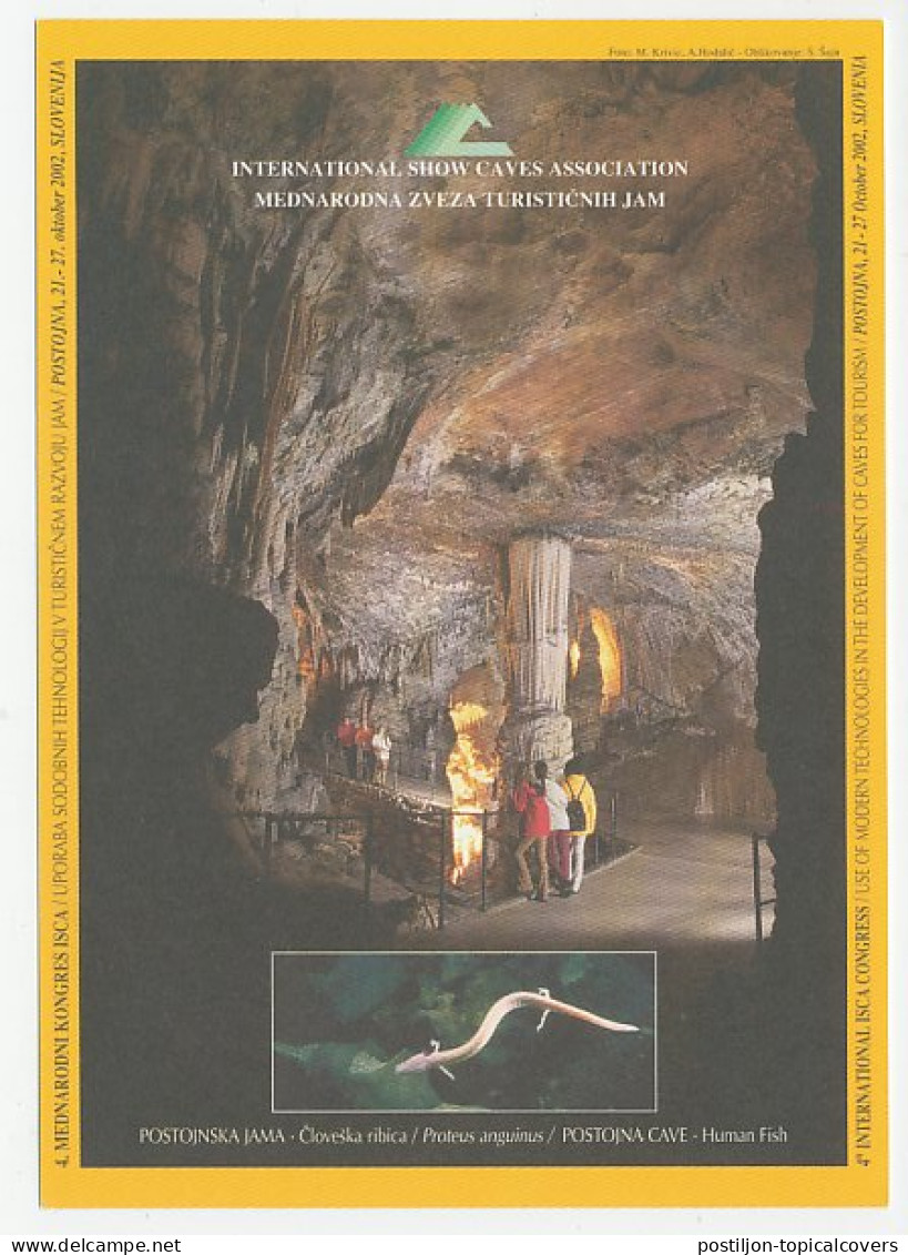 Postal Stationery Slovenia 2002 International Show Caves Association - Human Fish - Other & Unclassified