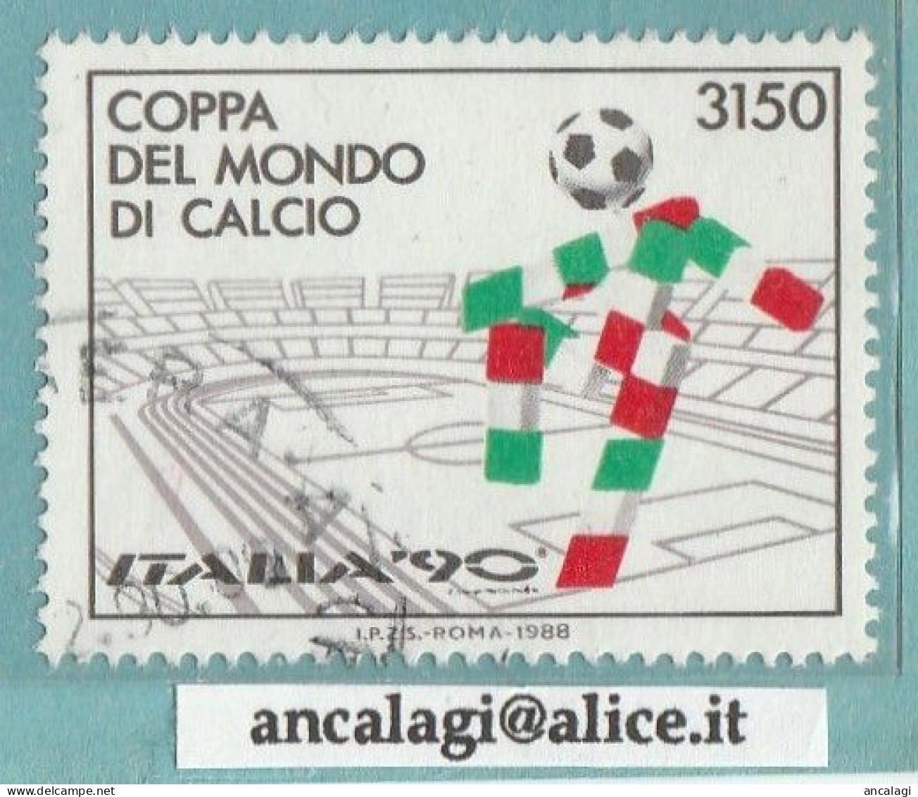 USATI ITALIA 1988 - Ref.0574 "COPPA DEL MONDO DI CALCIO" 1val. - - 1981-90: Used