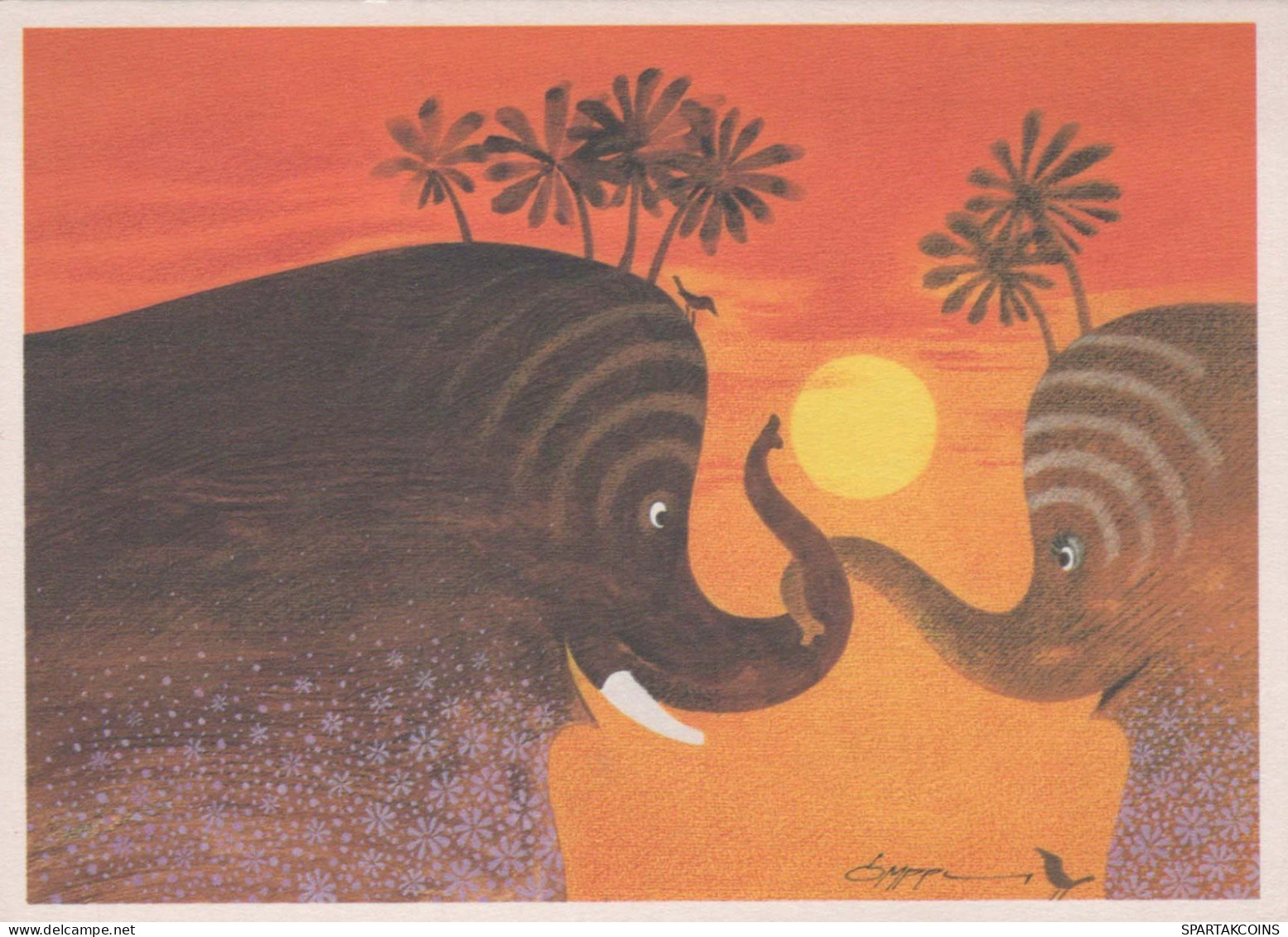 ELEFANTE Animales Vintage Tarjeta Postal CPSM #PBS764.ES - Éléphants