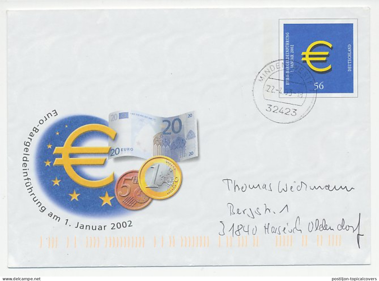 Postal Stationery Germany 2003 Euro Money - Europe - Unclassified