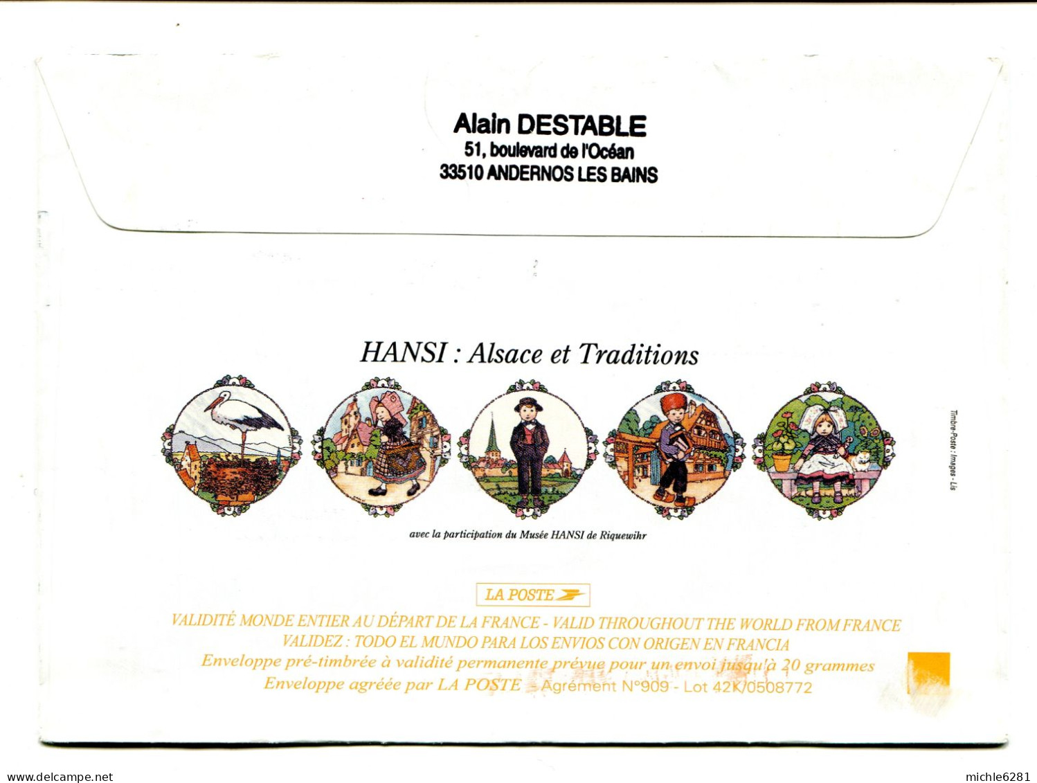 3596 - 2003 - PAP - Maison Alsacienne - Hansi : Alsace Et Traditions - Listos A Ser Enviados: Otros (1995-...)