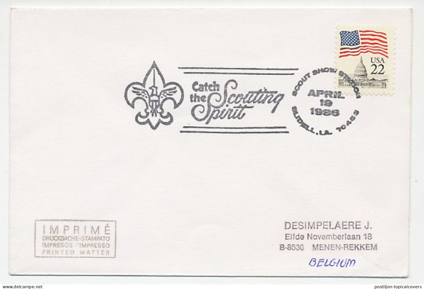 Cover / Postmark USA 1986 Scouting - Otros & Sin Clasificación