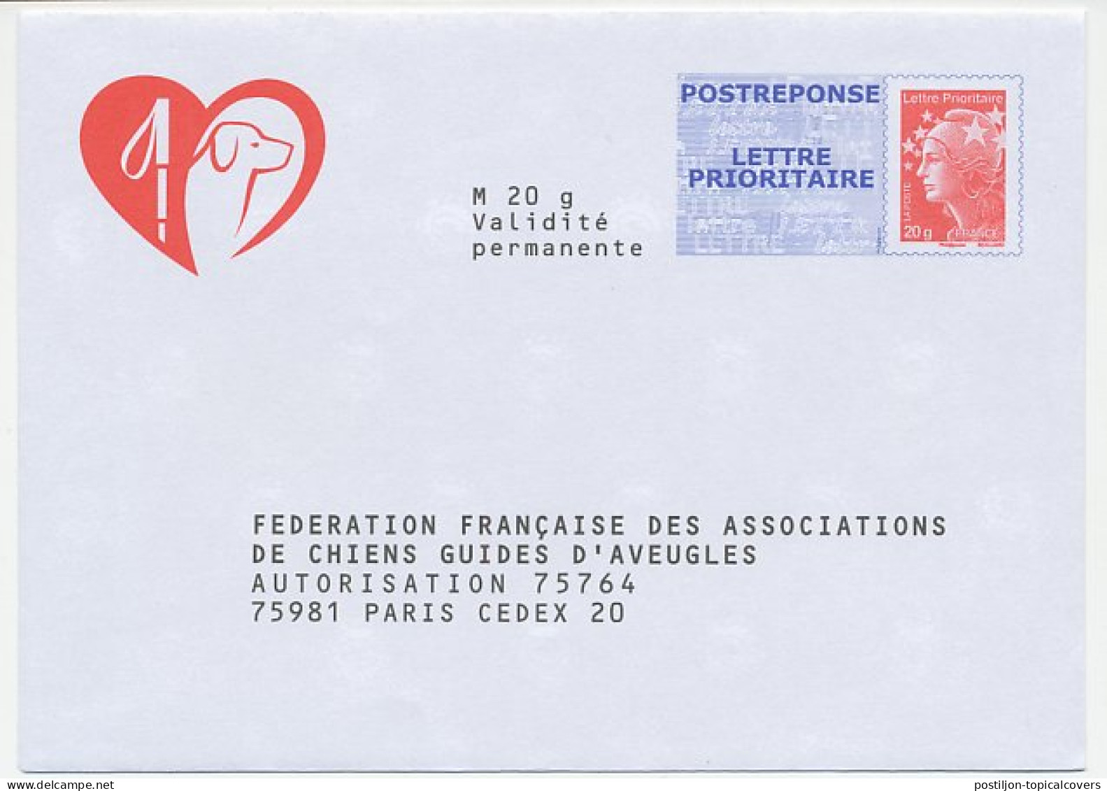 Postal Stationery / PAP France - Reply Cover Guide Dog - Blind - Handicap