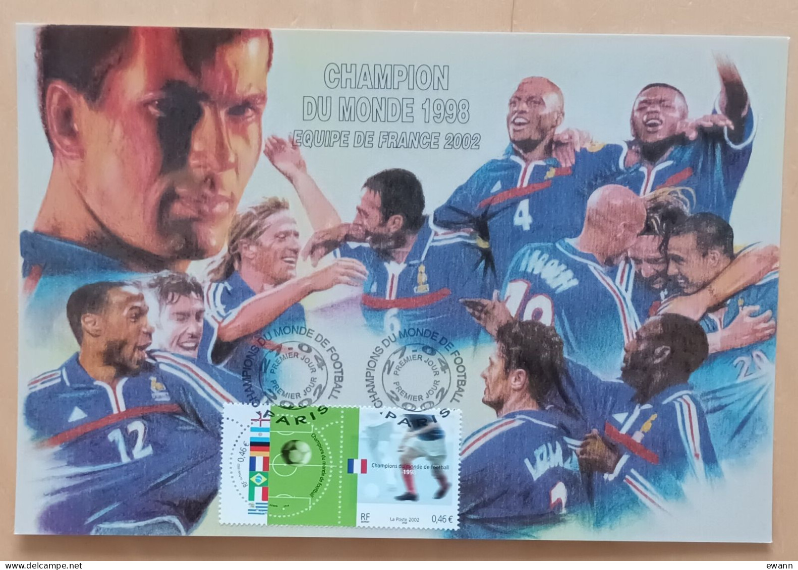 FDC Sur Encart AMIS - YT N°3483, 3484 - CHAMPIONS DU MONDE DE FOOTBALL - 2002 - 2000-2009