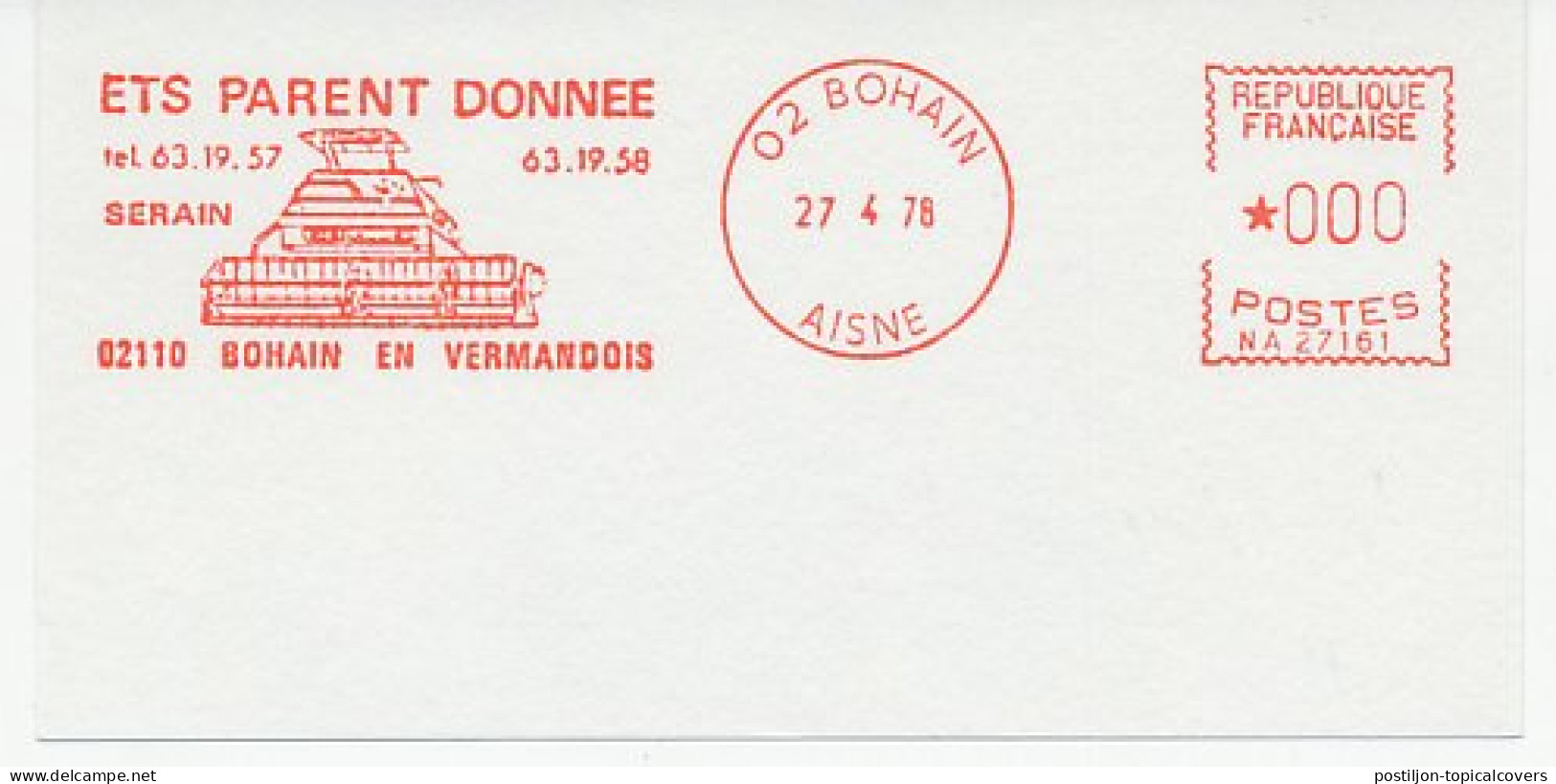 Test Meter Card France 1978 Seeder - Agricoltura