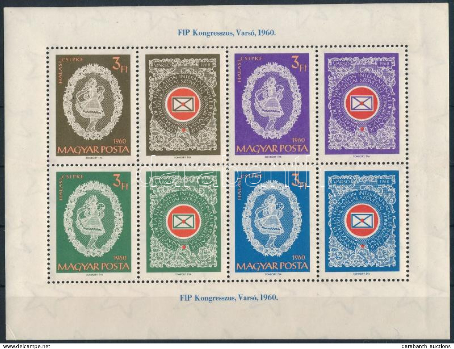 ** 1960 FIP (III.) Blokk (5.000) (ráncok, Saroktörés / Creases, Folded Corner) - Sonstige & Ohne Zuordnung