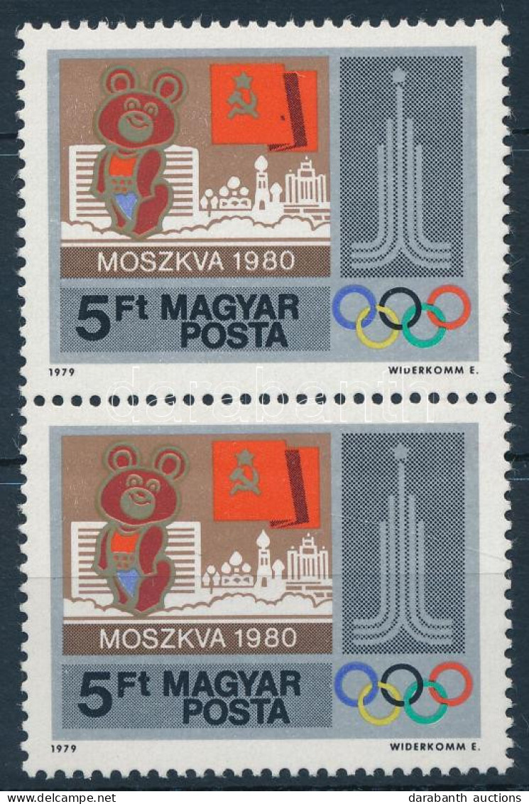 ** 1979 Olimpiai Városok 5Ft Pár , Benne "az épület Jobb Felső Sarka Hiányzik" Lemezhiba (3.000) - Otros & Sin Clasificación