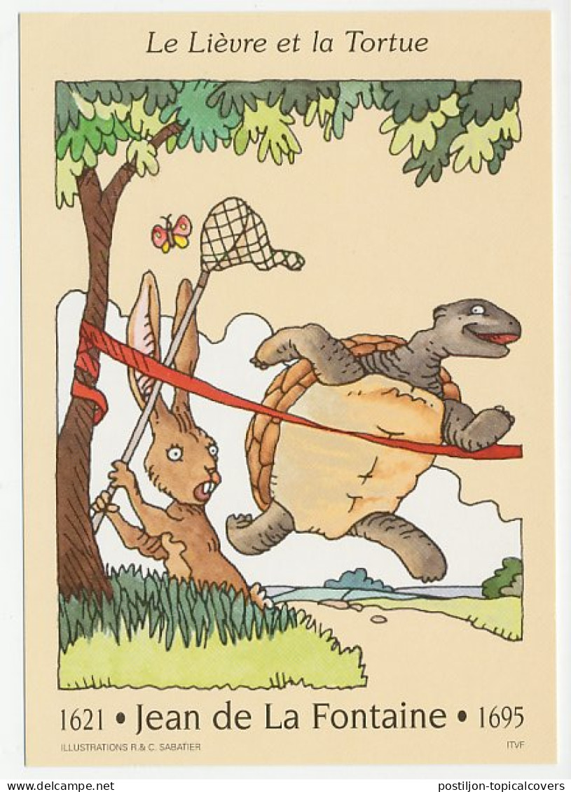 Postal Stationery France 1995 Jean De La Fontaine - The Hare And The Tortoise - Contes, Fables & Légendes