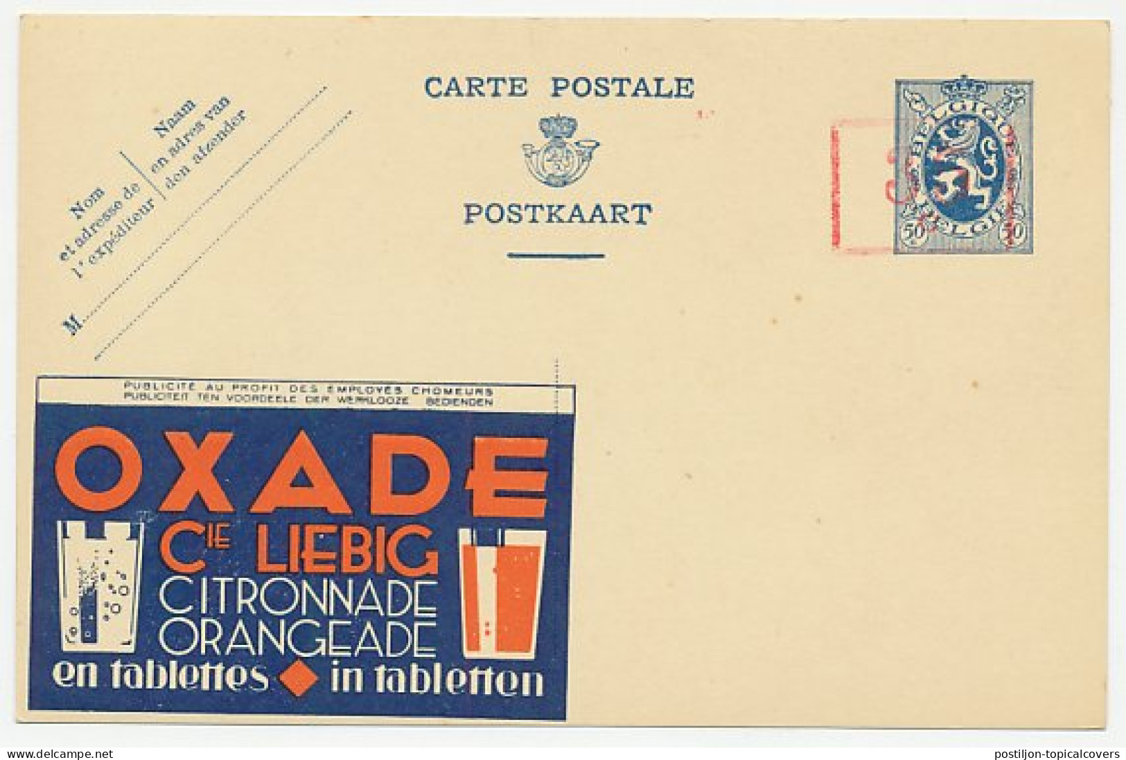 Publibel - Postal Stationery Belgium 1935 Lemonade - Citron - Oxade - Otros & Sin Clasificación