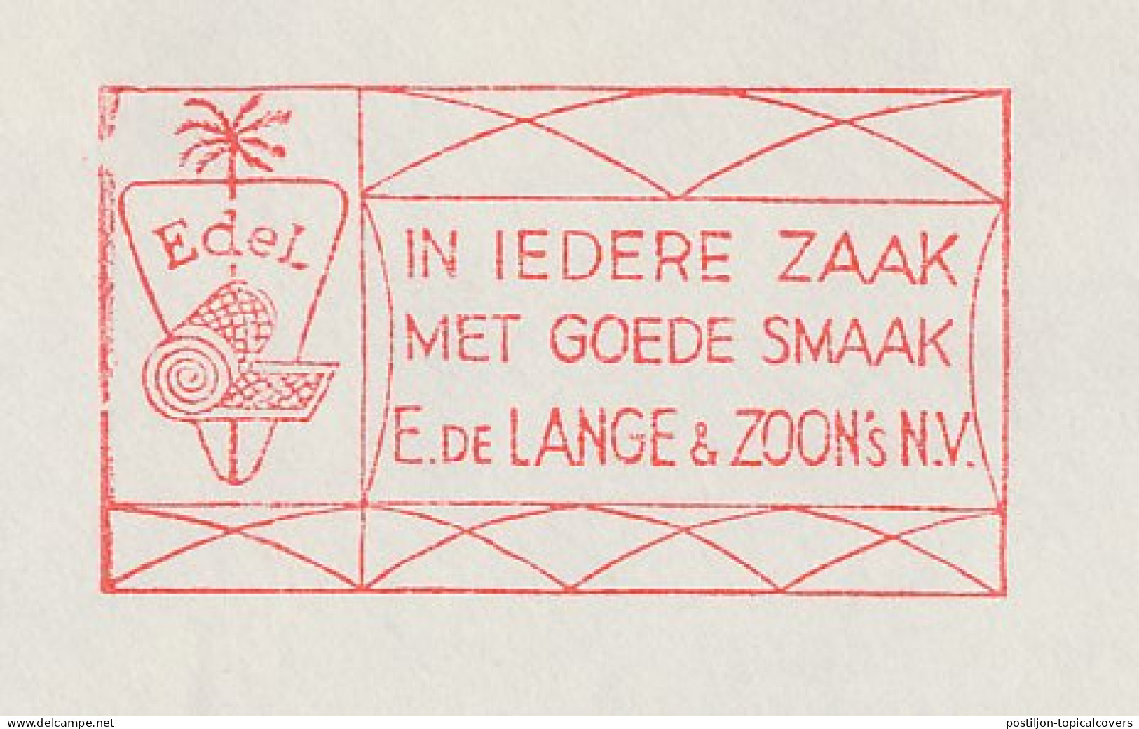 Meter Cover Netherlands 1958 - Safag 522 Palm Tree - Cocos Mats - Genemuiden - Bomen