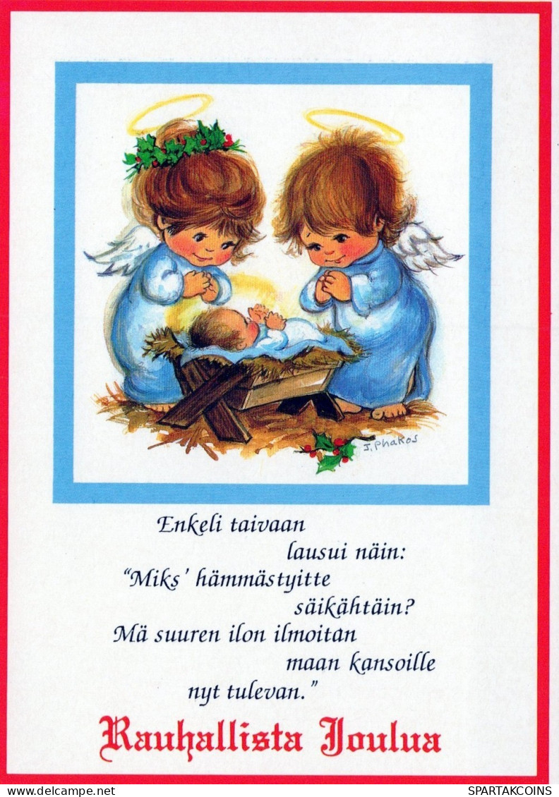 ENGEL WEIHNACHTSFERIEN Feiern & Feste Vintage Ansichtskarte Postkarte CPSM #PAH734.DE - Anges