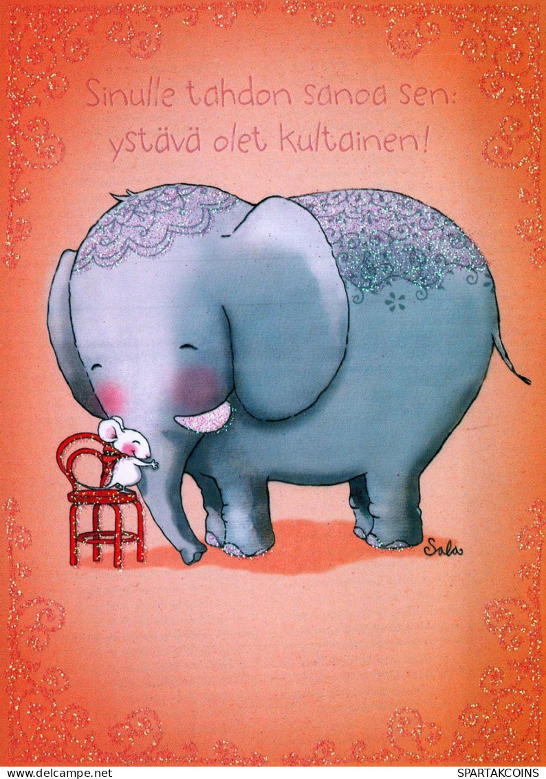 ELEFANTE Animale Vintage Cartolina CPSM #PBS767.IT - Éléphants