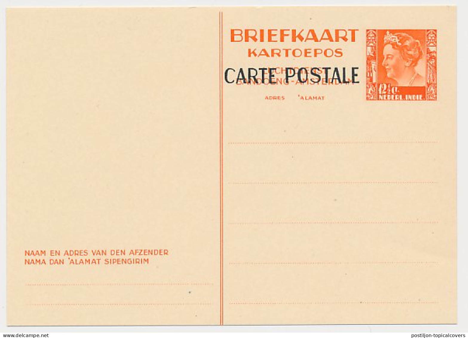 Ned. Indie Briefkaart G. 77 - Niederländisch-Indien