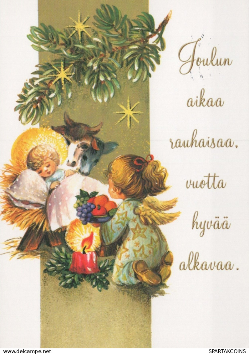 ANGELO Buon Anno Natale Vintage Cartolina CPSM #PAH735.IT - Anges