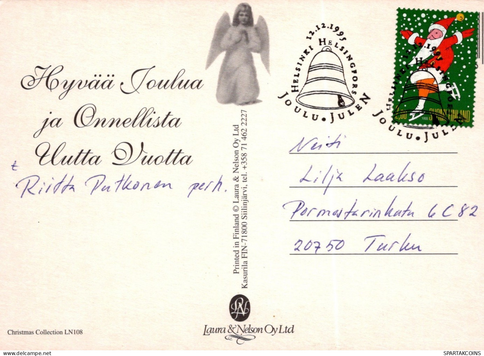 ANGELO Buon Anno Natale Vintage Cartolina CPSM #PAH235.IT - Anges