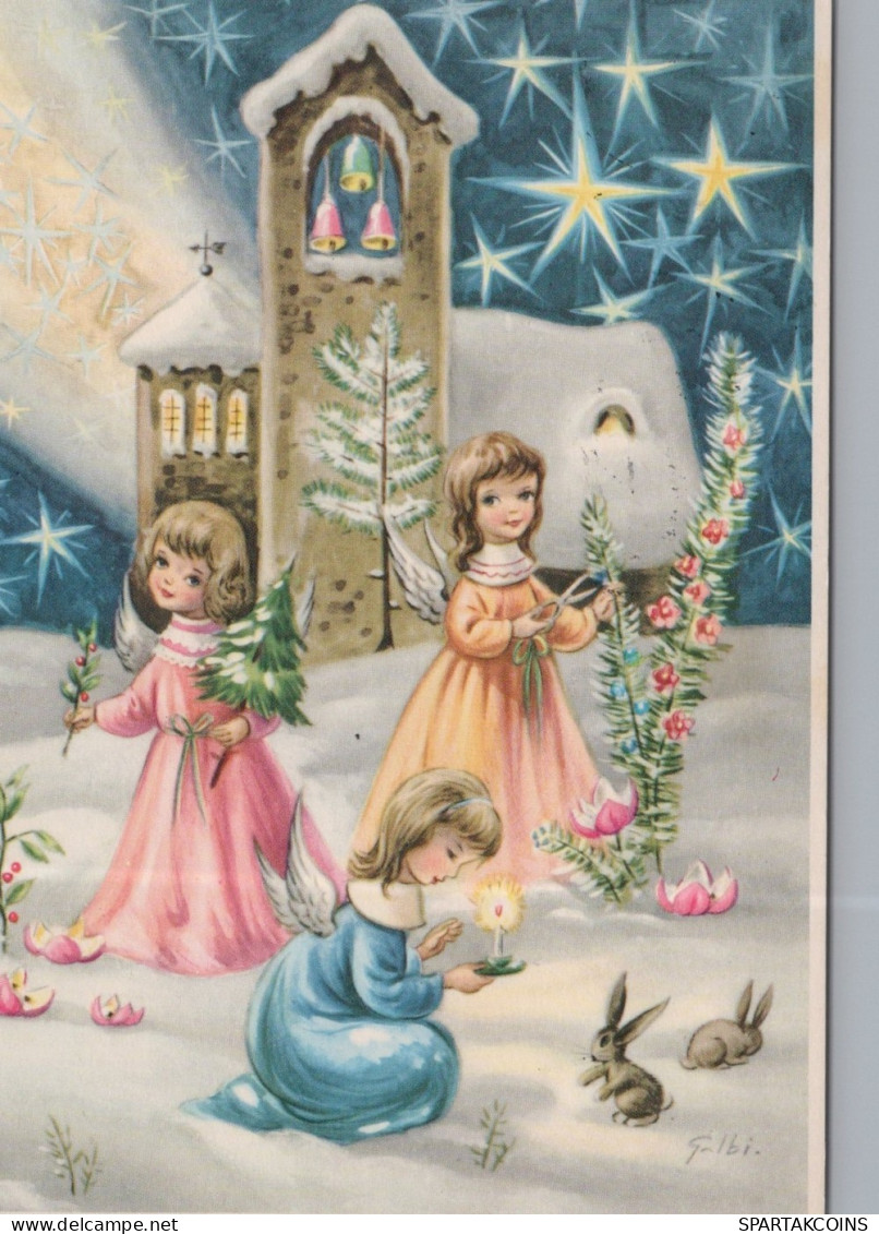 ANGELO Buon Anno Natale Vintage Cartolina CPSM #PAG982.IT - Anges