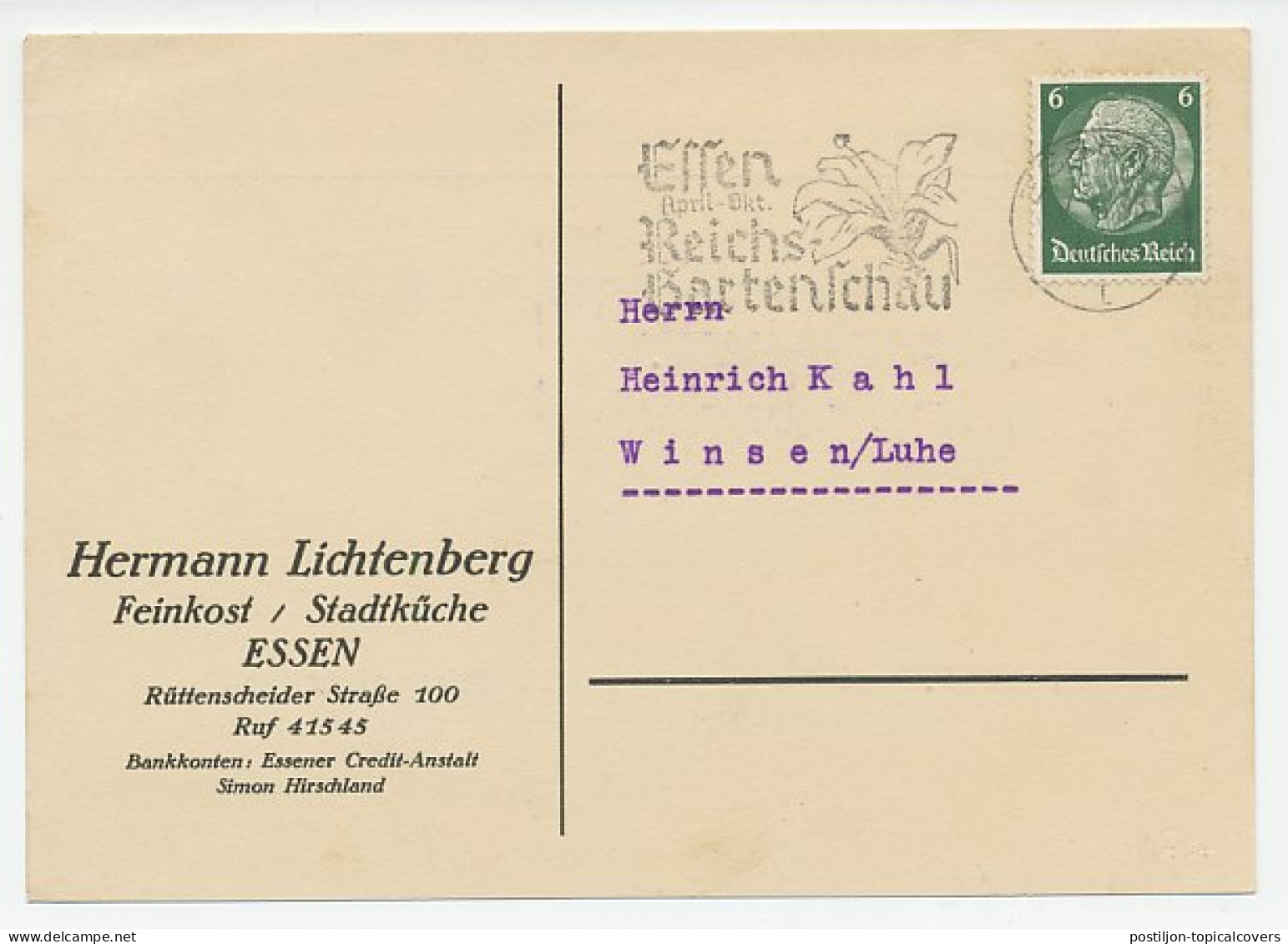 Card / Postmark Deutsches Reich / Germany 1938 Garden Exhibition - Arbres