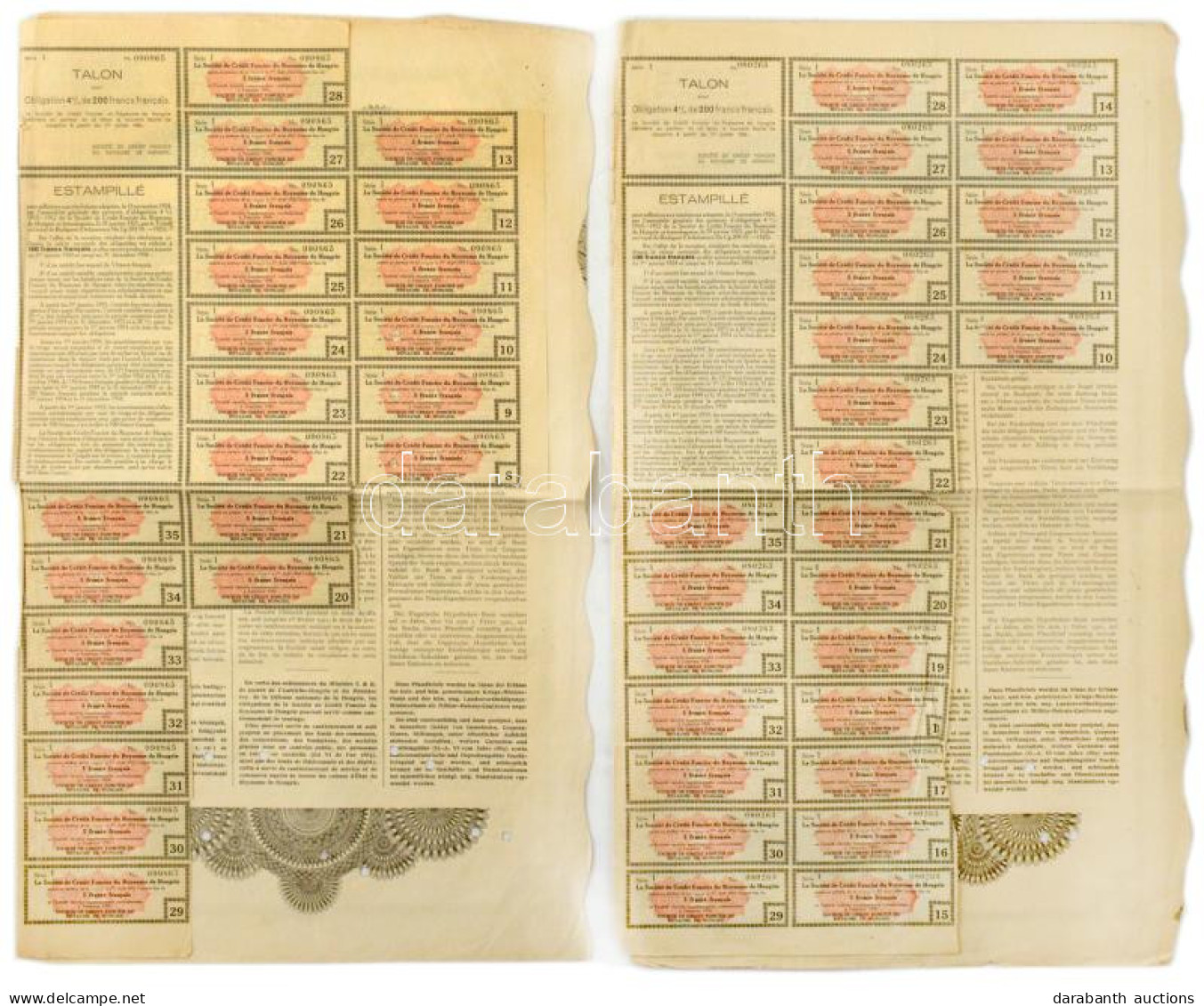 Budapest 1911. "Magyar Jelzálog-Hitelbank" 4%-os Záloglevele 500Fr-ról Szelvényekkel, Bélyegzéssel, Szárazpecséttel, Lyu - Unclassified