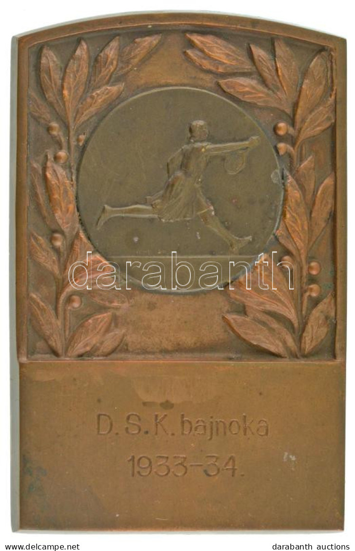 1934. "DSK I. 1935" Bronz Tenisz Díjplakett (99x64mm) T:AU,XF Kis Patina - Non Classés