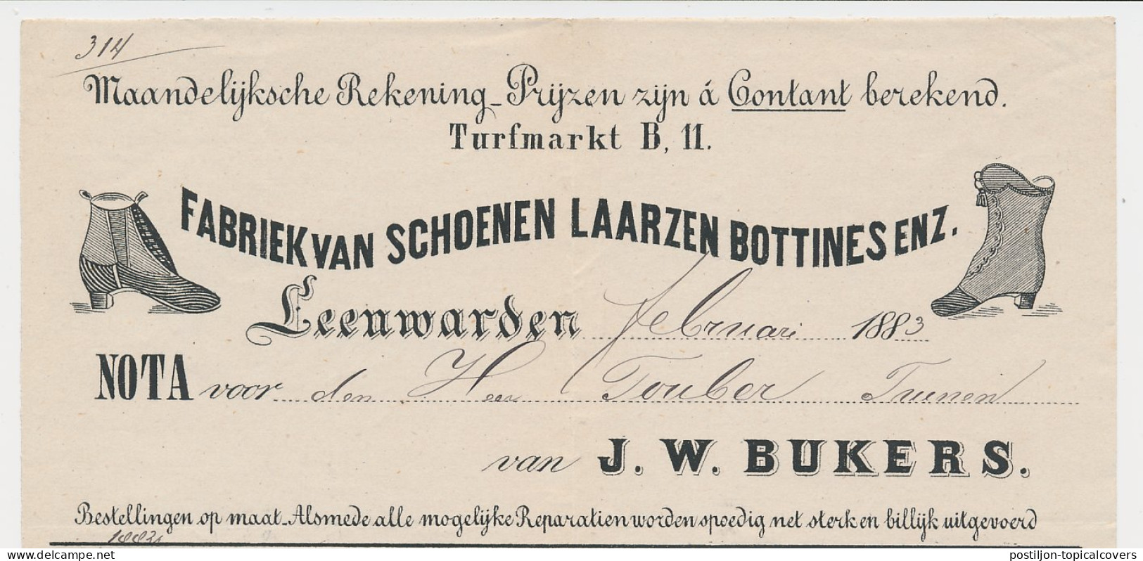 Nota Leeuwarden 1883 - Schoenen - Laarzen - Bottines - Niederlande