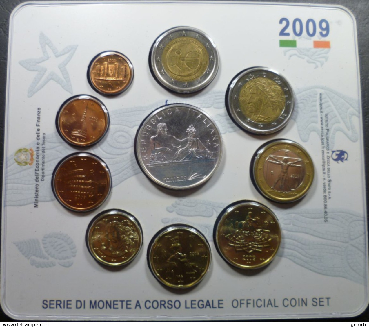 Italia - 2009 - Serie Divisionale - Con 2 € U.E.M. E  5 € Mondiali Di Nuoto - Italie